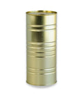 Gold cylindrical tin canister with ribbed design for Black Truffle in Brine product