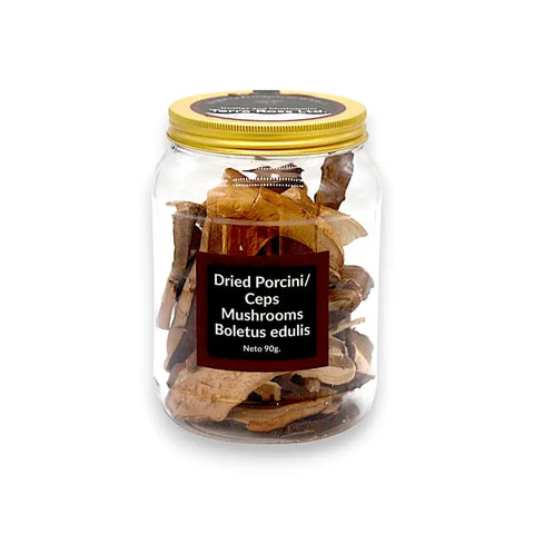 showing image of dry boletus in jar